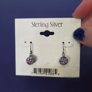 NWT Sterling Silver Colorful Hanging Earrings